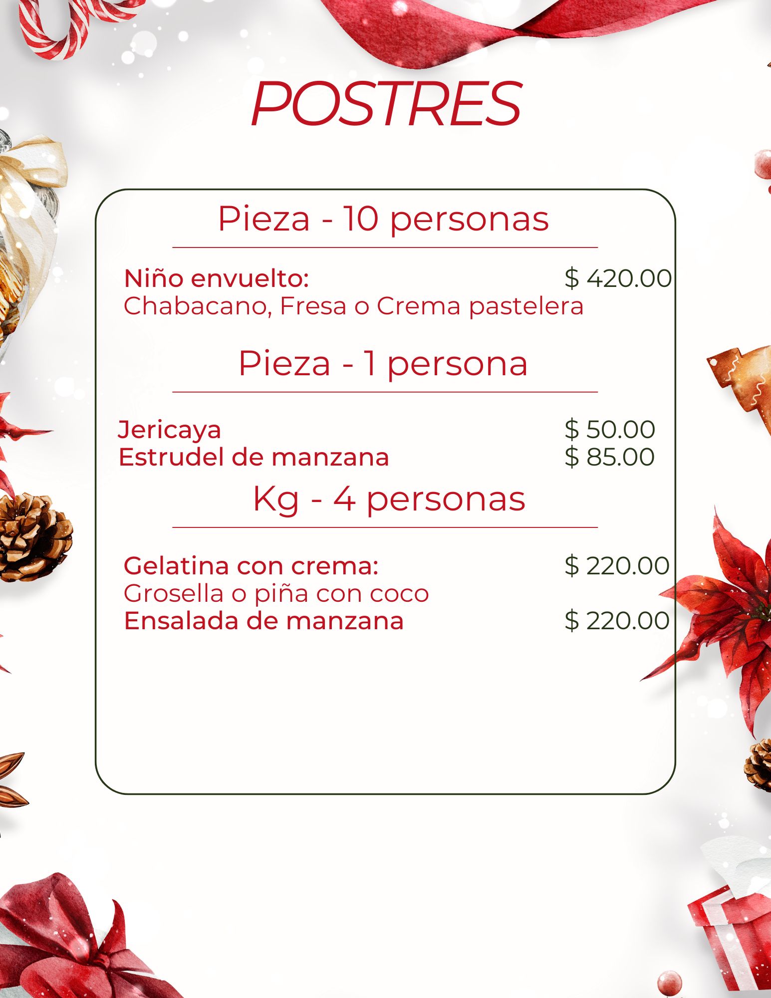 Landing Page navidad postre precio 01