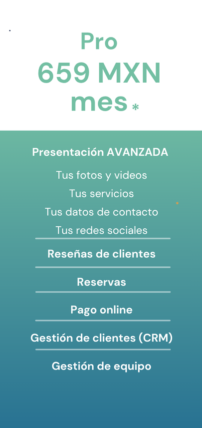 pro mensual(5 x 7 po)